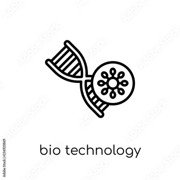 Fototapeta bio technology icon. Trendy modern flat linear vector bio technology icon on white background from thin line general collection