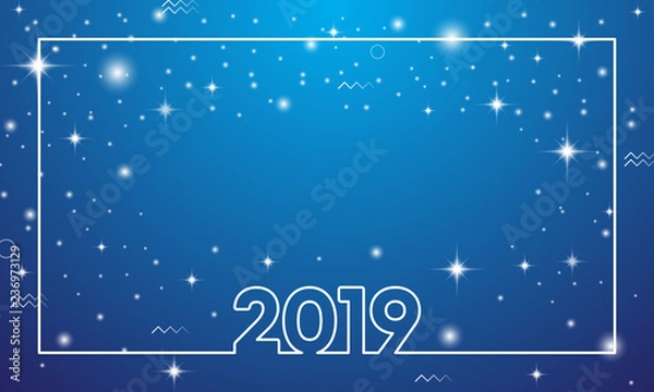 Fototapeta Happy New Year 2019 with blank space for your text
