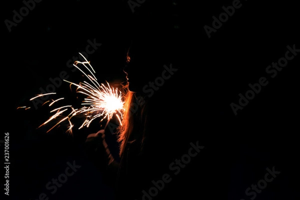 Obraz sparkler on black background