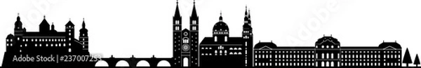 Obraz Würzburg skyline detailliert // Vektor