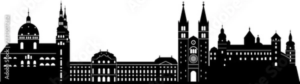 Obraz Erlangen skyline überlagert // Vektor