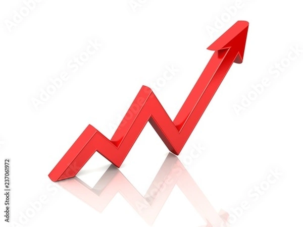 Obraz business graph with red arrow