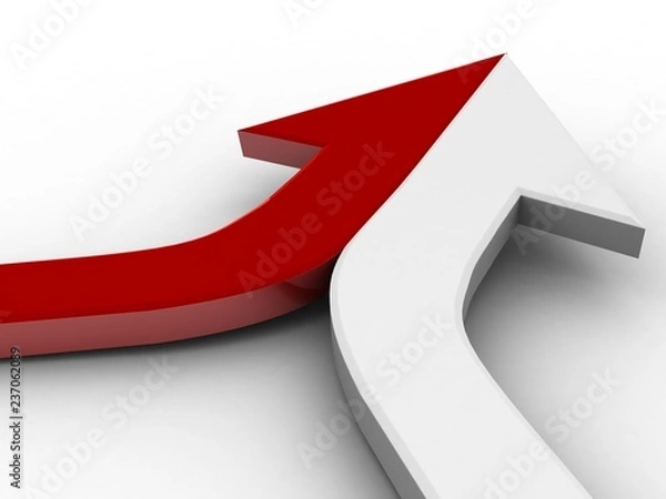 Obraz red arrow isolated on white background