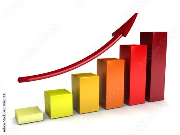 Obraz business graph with arrow