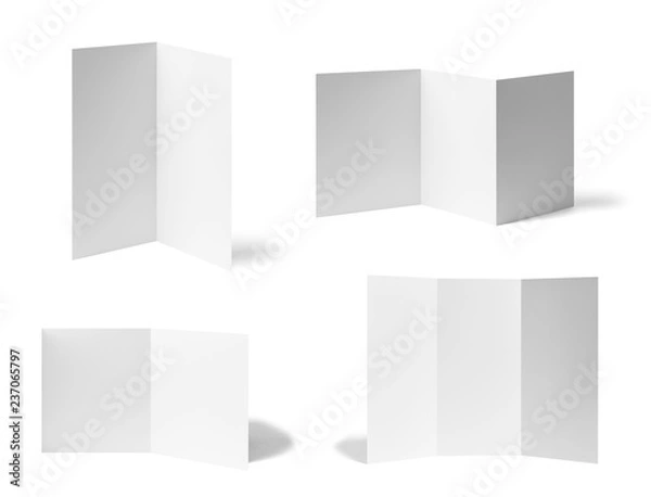 Fototapeta folded leaflet white blank paper template book desktop calendar