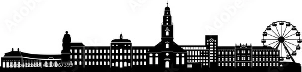 Obraz Erlangen skyline überlagert // Vektor