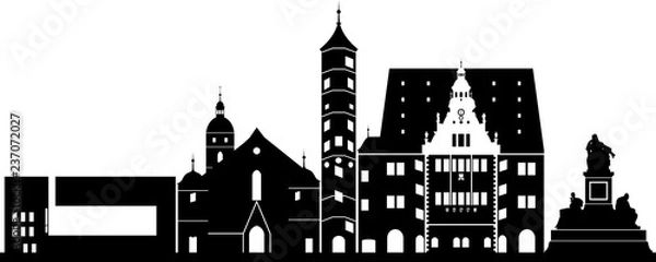 Obraz Schweinfurt skyline detailliert // Vektor