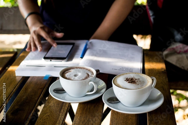 Obraz Coffee and cake on the day off.