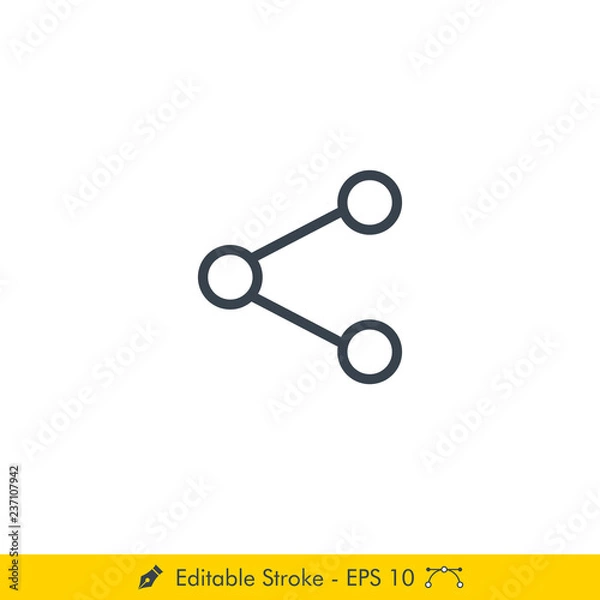 Fototapeta Share Icon / Vector - In Line / Stroke Design