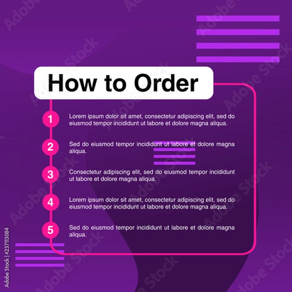 Obraz template illustration how to order, format order, Online payment, Payment options, call to action, online shop, social media. Modern design.