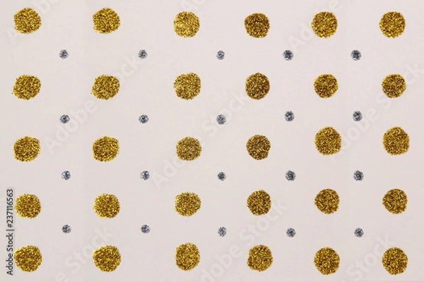 Obraz ゴールドとシルバーのドット柄テクスチャー_正面