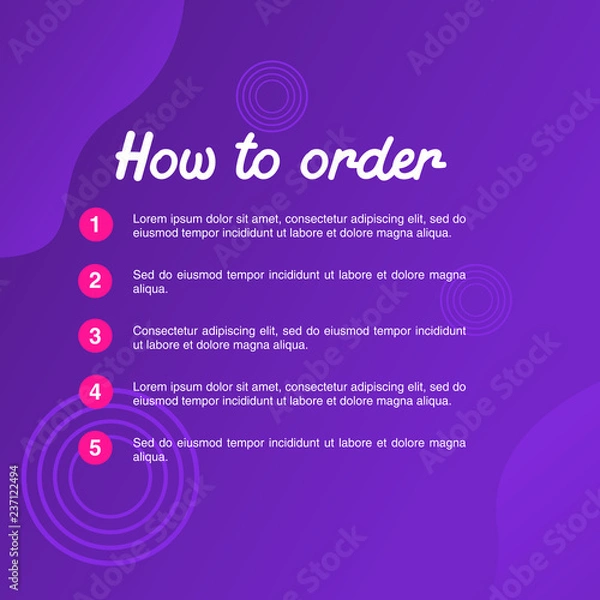 Obraz template illustration how to order, format order, Online payment, Payment options, call to action, online shop, social media. Modern design.