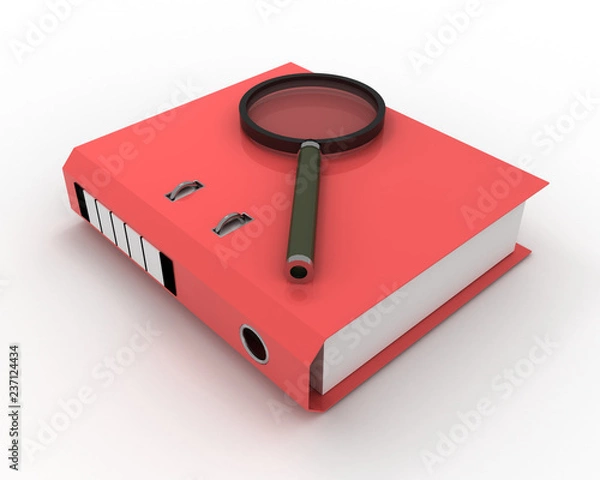 Obraz 3d folder with documents inside isolated on white background