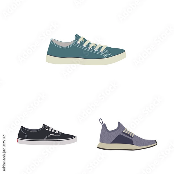 Fototapeta Isolated object of shoe and footwear sign. Set of shoe and foot stock vector illustration.