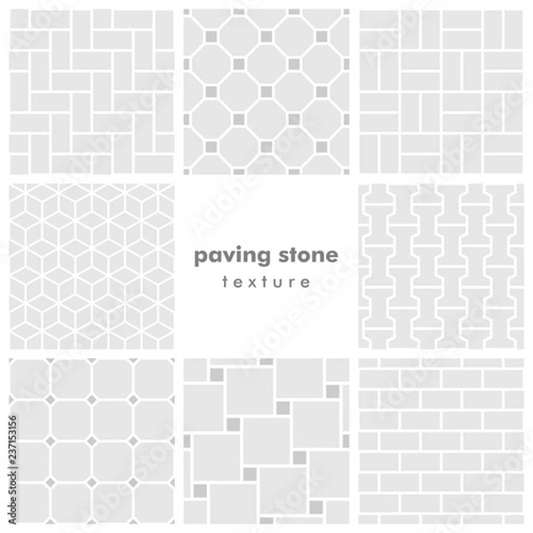 Fototapeta Set of eight paving stone seamless patterns