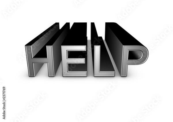 Fototapeta help 3d sign