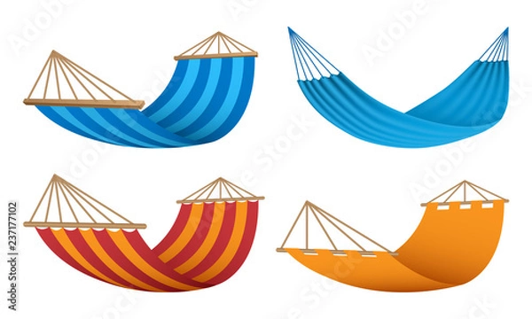 Obraz Hammock icon set. Realistic set of hammock vector icons for web design