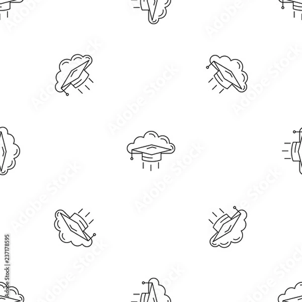 Fototapeta Graduated in cloud pattern seamless vector repeat geometric for any web design