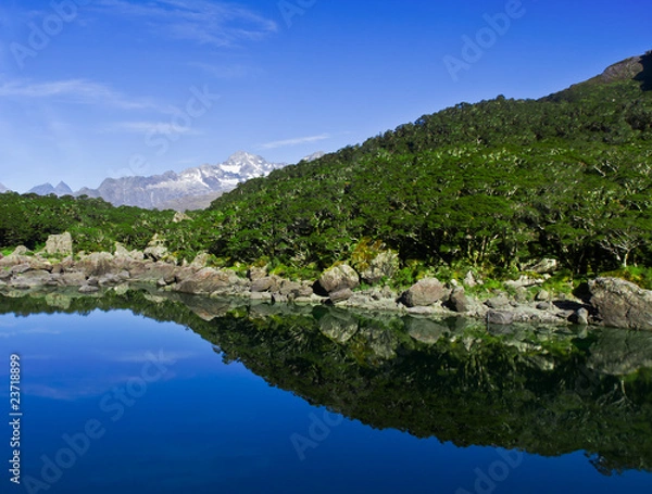 Obraz clear mountain lake with reflection