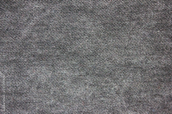 Fototapeta Dark Gray Jean Texture Empty Background. Denim Pattern of Jeans Fabric, Textured Stylish Surface Close Up Top View. Rough Grungy Urban Clothing Detail to Use as Backdrop or Copy Space