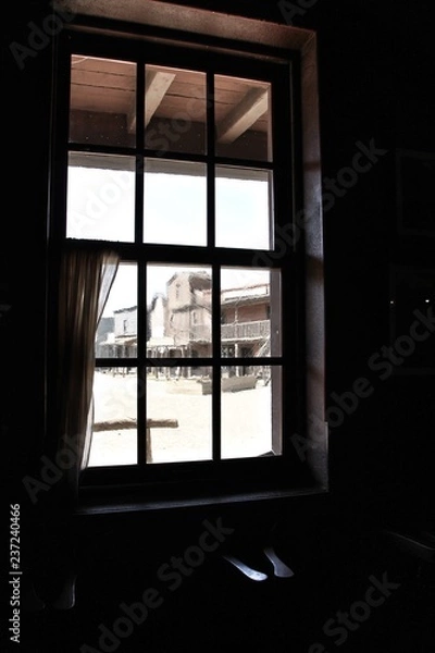 Obraz Tavern window in far western town