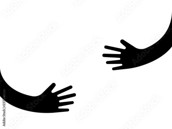 Obraz Human hands holding or embracing something logo sign