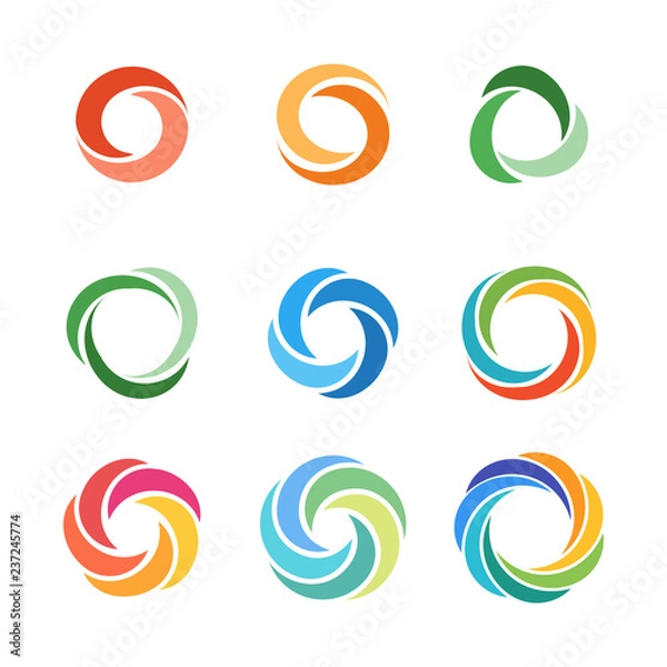 Obraz Circle company logo signs set