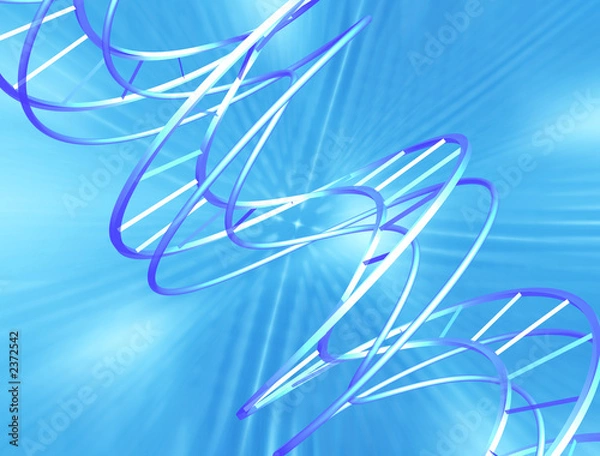 Fototapeta abstract dna on blue tech background