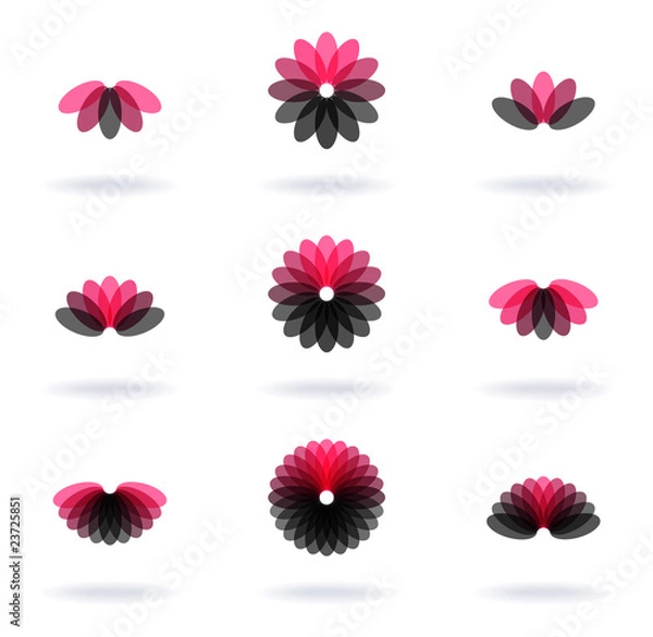 Fototapeta flowers, vector icon set