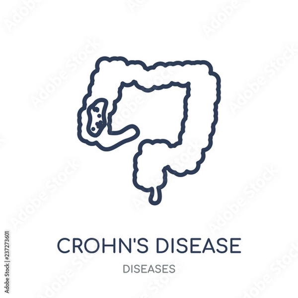 Obraz Crohn's Disease icon. Crohn's Disease linear symbol design from Diseases collection.