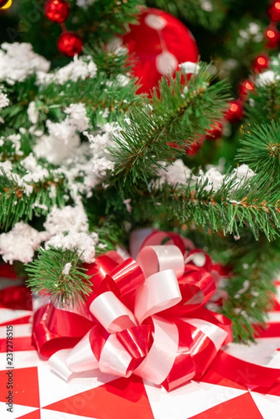 Obraz Christmas fir tree with decorations.