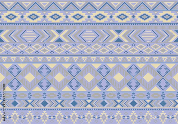 Fototapeta Indonesian pattern tribal ethnic motifs geometric seamless vector background. Awesome ikat tribal motifs clothing fabric textile print traditional design with triangle and rhombus shapes.