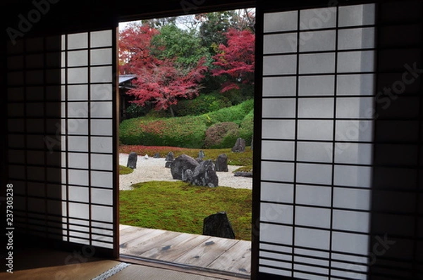 Fototapeta 京都　虹の苔寺光明院　波心の庭