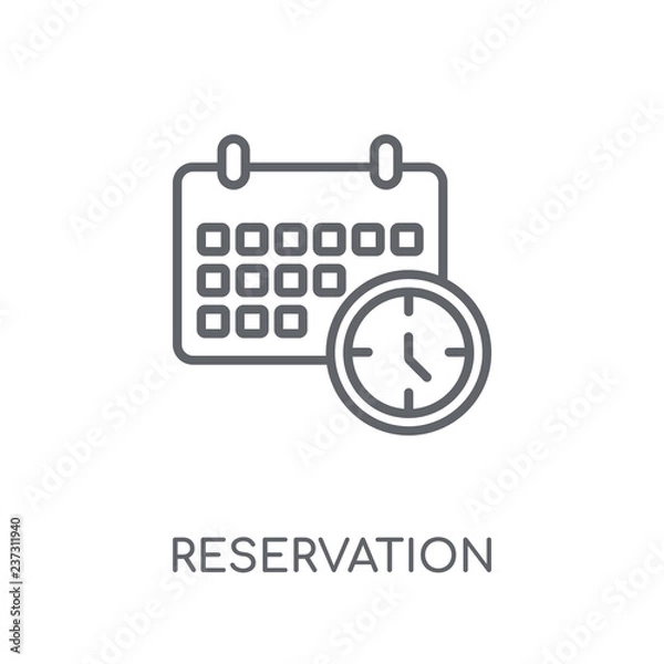 Fototapeta Reservation linear icon. Modern outline Reservation logo concept on white background from Hotel and Restaurant collection