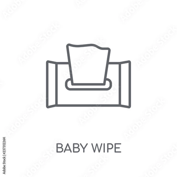 Fototapeta baby wipe linear icon. Modern outline baby wipe logo concept on white background from Hygiene collection