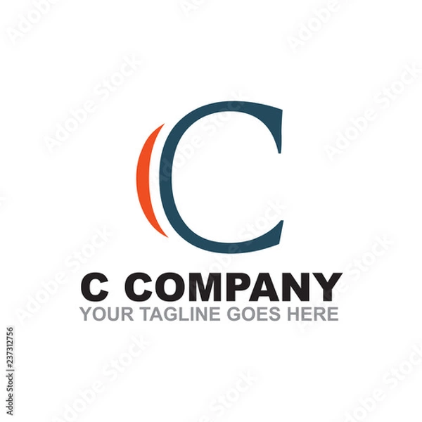 Fototapeta C letter logo design vector template