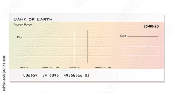 Obraz Czek bankowy