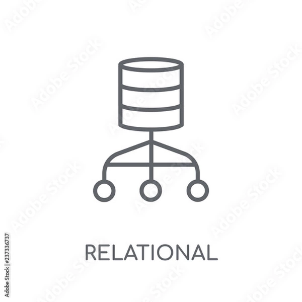 Fototapeta Relational database management system linear icon. Modern outline Relational database management system logo concept on white background from Technology collection
