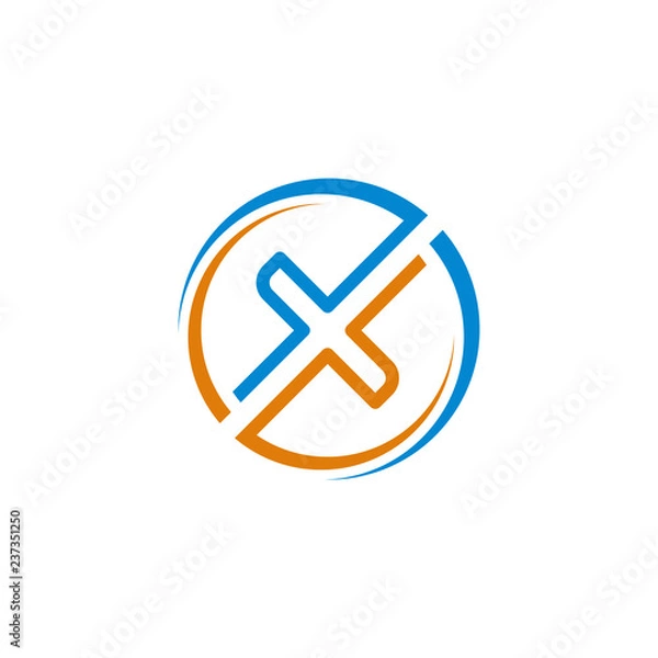 Fototapeta X letter logo template design icon vector illustration