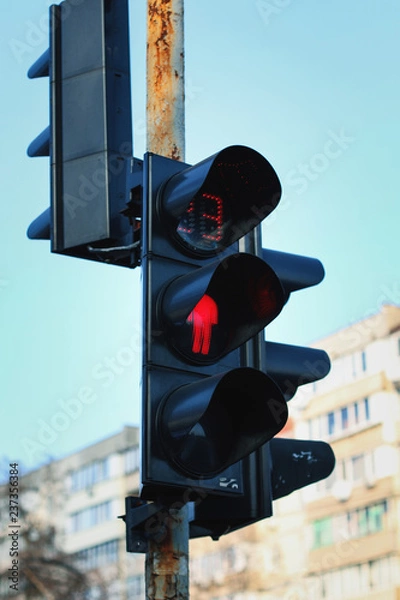 Obraz traffic lights on the road