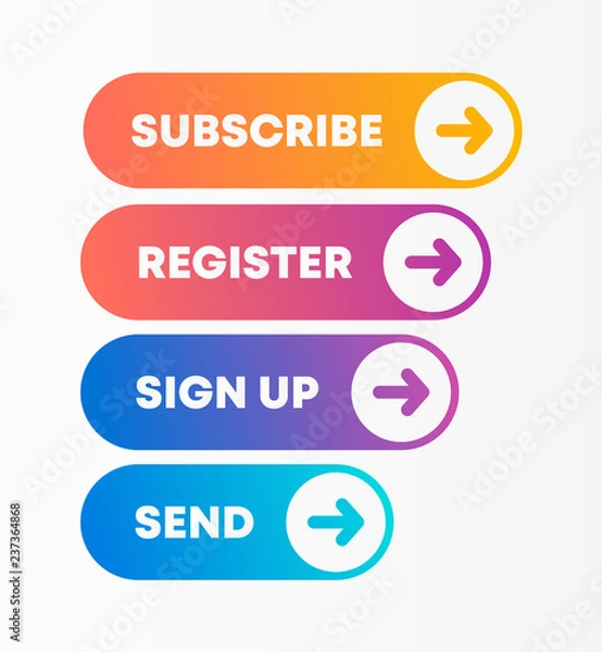 Fototapeta Set of call to action vector buttons.