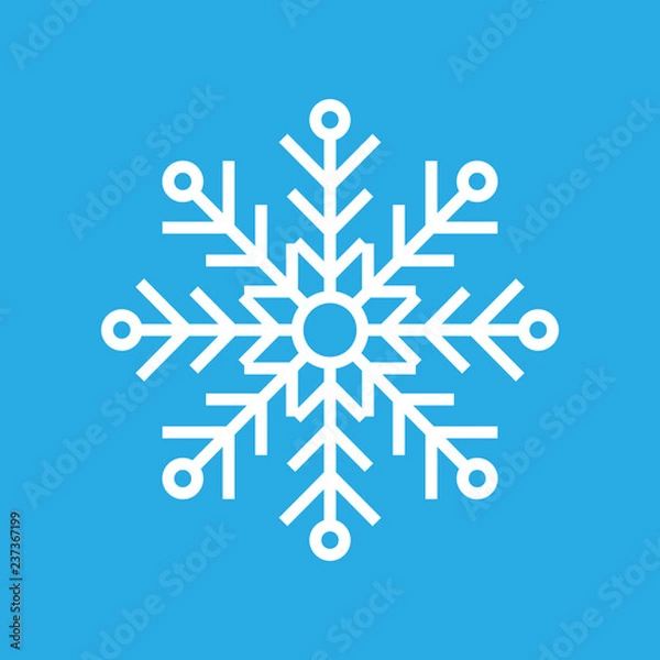 Fototapeta vector illustration. Snowflake thin line ftat design