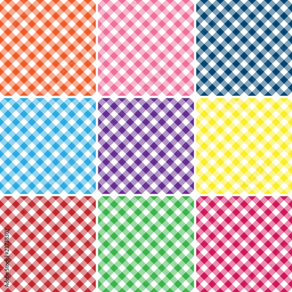 Fototapeta Nine Gingham Plaids