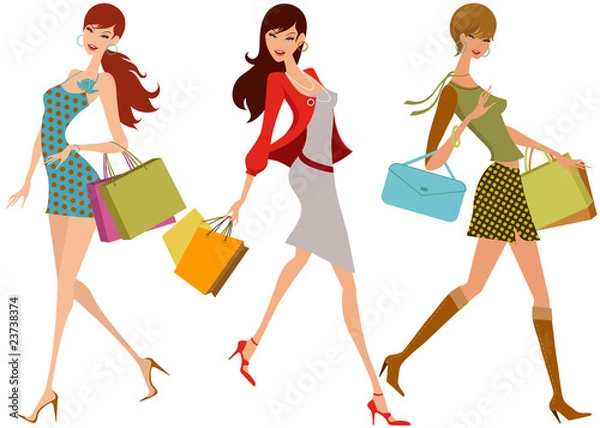 Obraz shopping girls