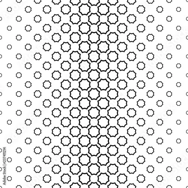 Fototapeta Black and white abstract curved octagon pattern background