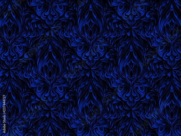 Obraz black and blue pattern.