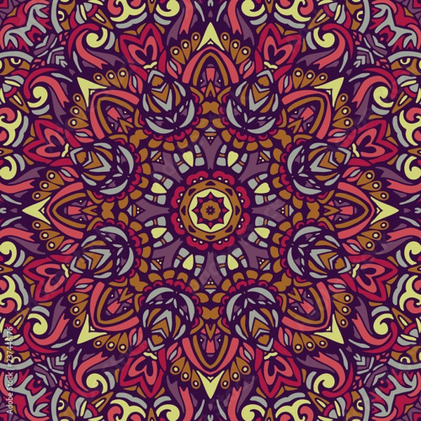 Obraz Tribal indian ethnic seamless design. Festive colorful mandala pattern