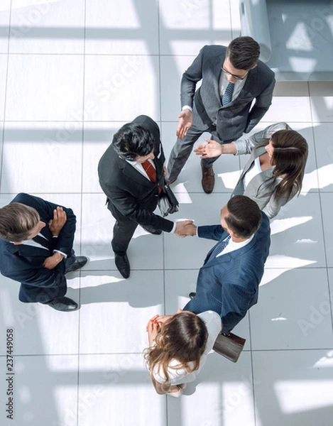 Obraz from the top view. business meeting partners