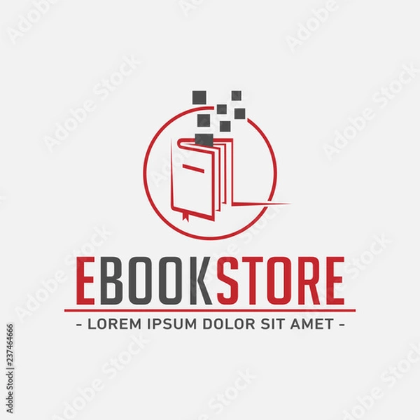 Fototapeta E-Book Store Logo. E Book shop design template. Vector and illustration.
