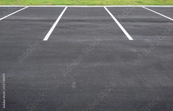 Obraz Empty parking with white marking line